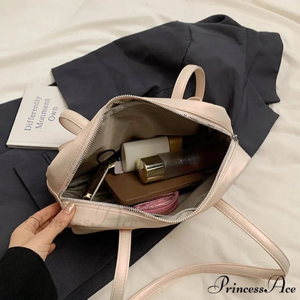 Shiny PU Stitching Thread Shoulder Bag