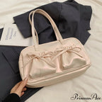 Shiny PU Stitching Thread Shoulder Bag