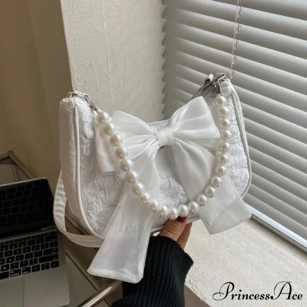 Shiny Ribbon Crossbody Canvas Shoulder Purse