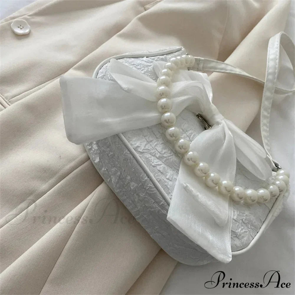 Shiny Ribbon Crossbody Canvas Shoulder Purse