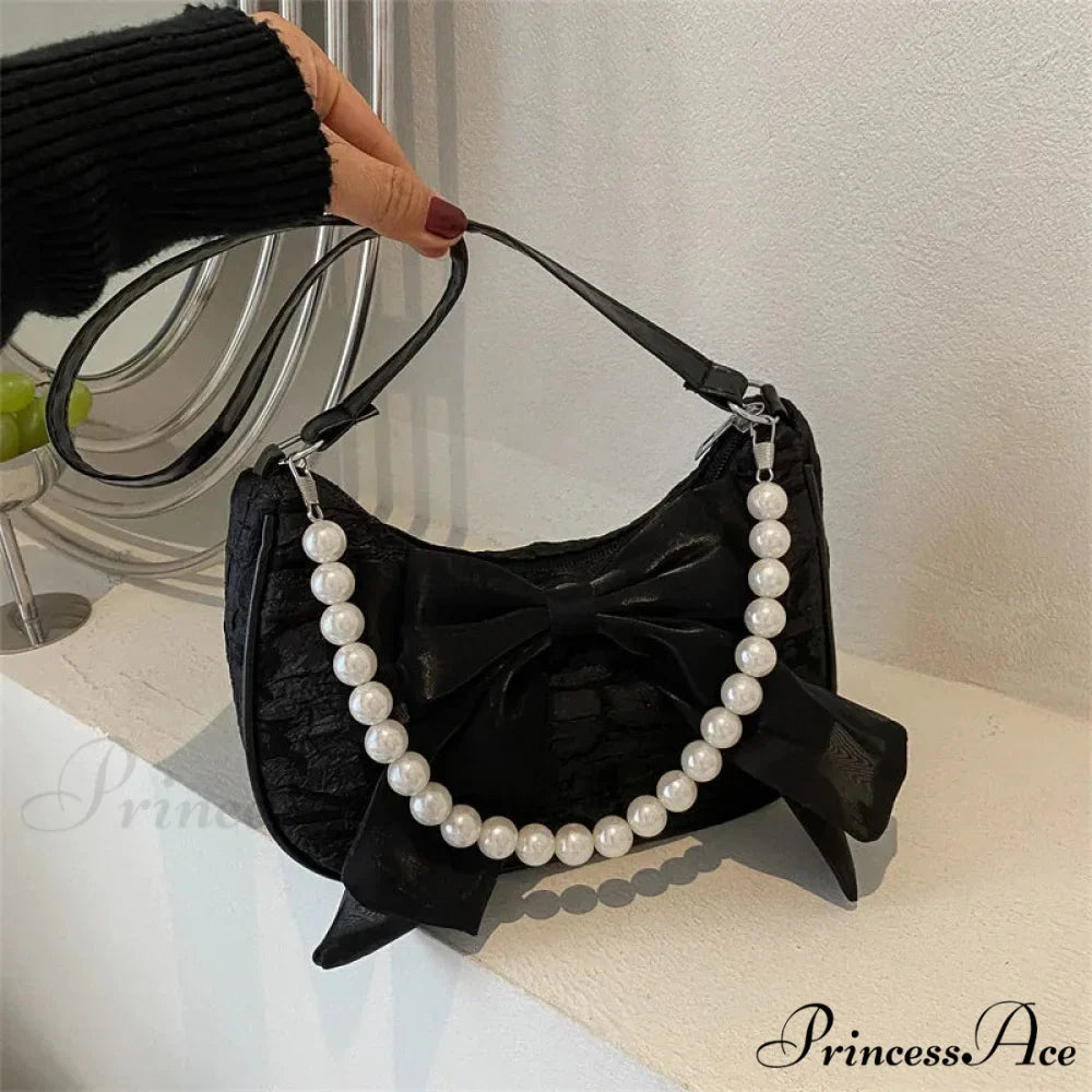 Shiny Ribbon Crossbody Canvas Shoulder Purse