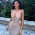 Shiny Sequin Midi Party Dress