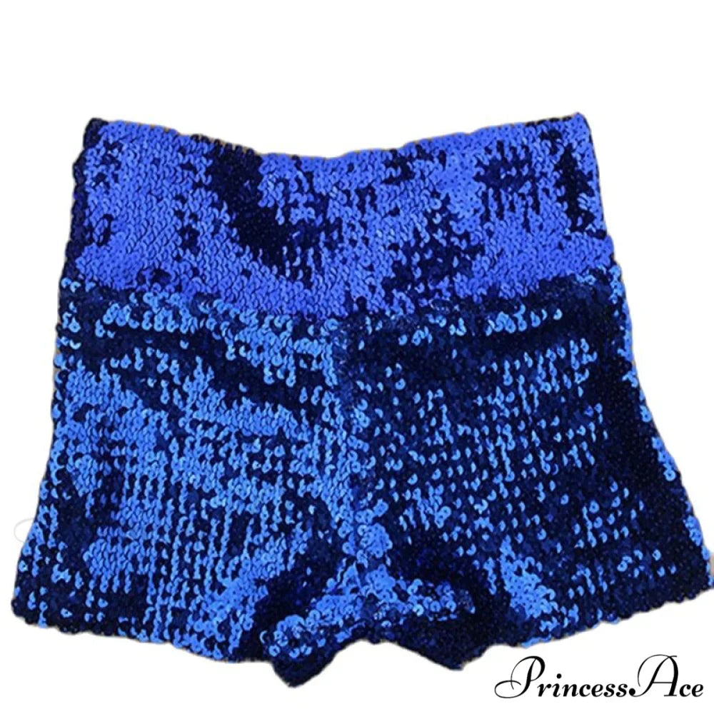 Shiny Sequin Pencil High Waist Mini Shorts