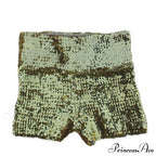 Shiny Sequin Pencil High Waist Mini Shorts