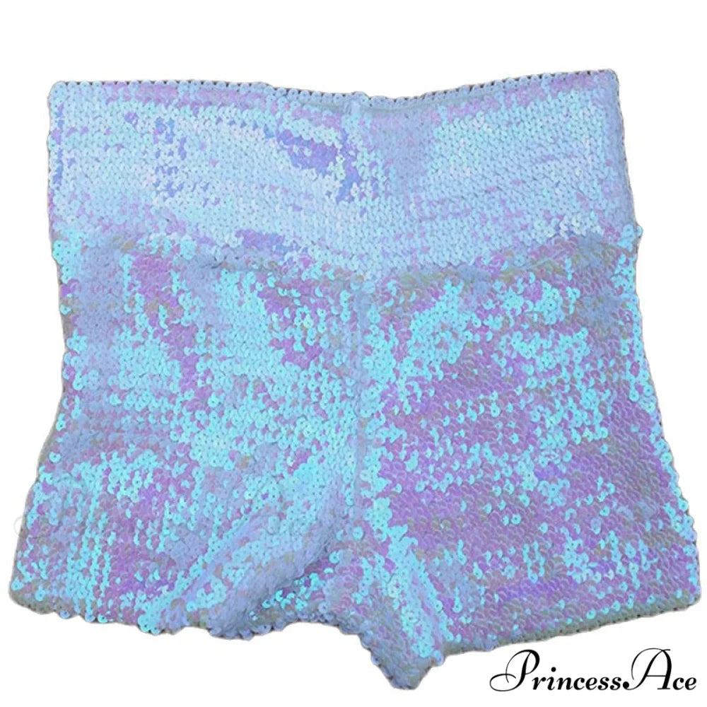Shiny Sequin Pencil High Waist Mini Shorts