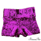 Shiny Sequin Pencil High Waist Mini Shorts