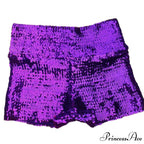 Shiny Sequin Pencil High Waist Mini Shorts