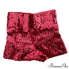 Shiny Sequin Pencil High Waist Mini Shorts