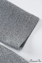 Shiny Silver Cowl Neck Silk Dress