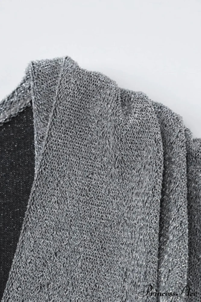 Shiny Silver Cowl Neck Silk Dress