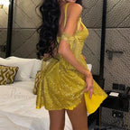 Shiny Slim Black V-Neck Party Dress