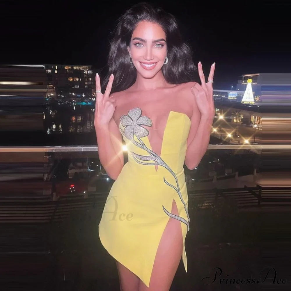 Shiny Sparkle Butterfly Bandage Prom Dress