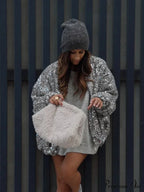 Shiny Sparkles Patchwork Bomber Jacket