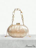 Shiny Tan Citrus Acrylic Box Evening Clutch Purse