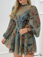 Shirred Ruffles Midi Vestidos Elegant Party Dress