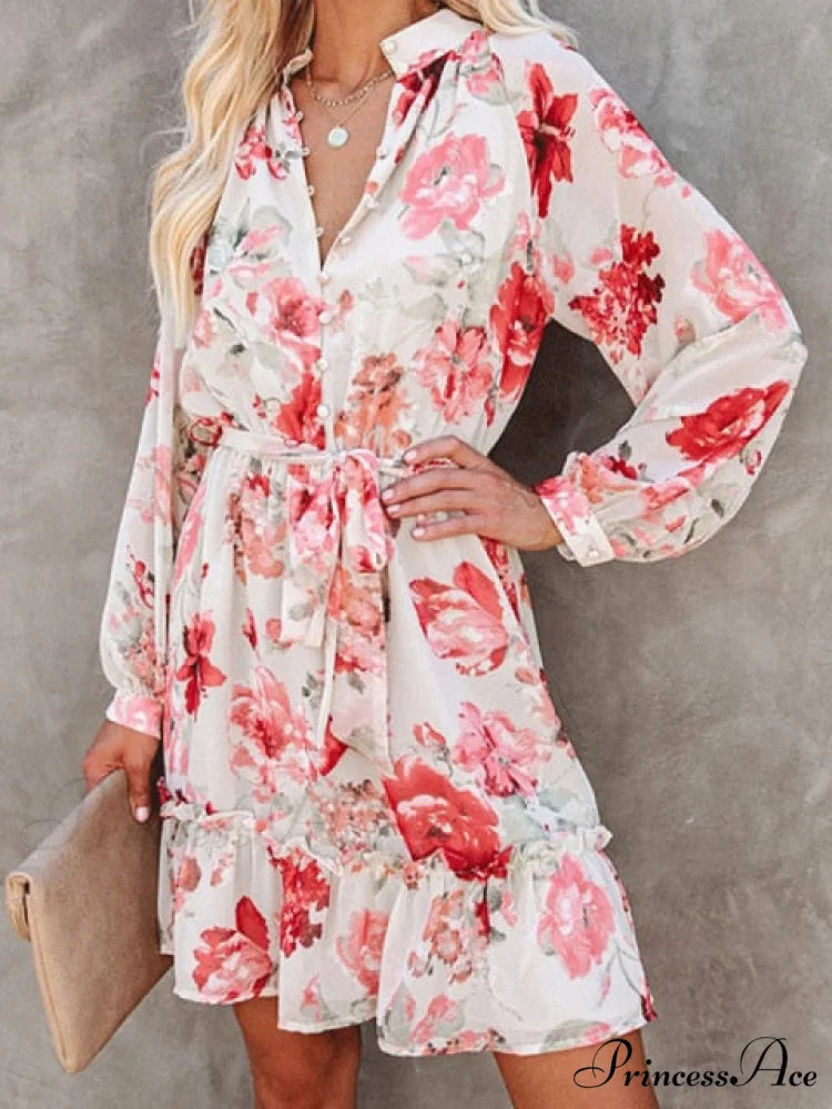 Shirred Ruffles Midi Vestidos Elegant Party Dress