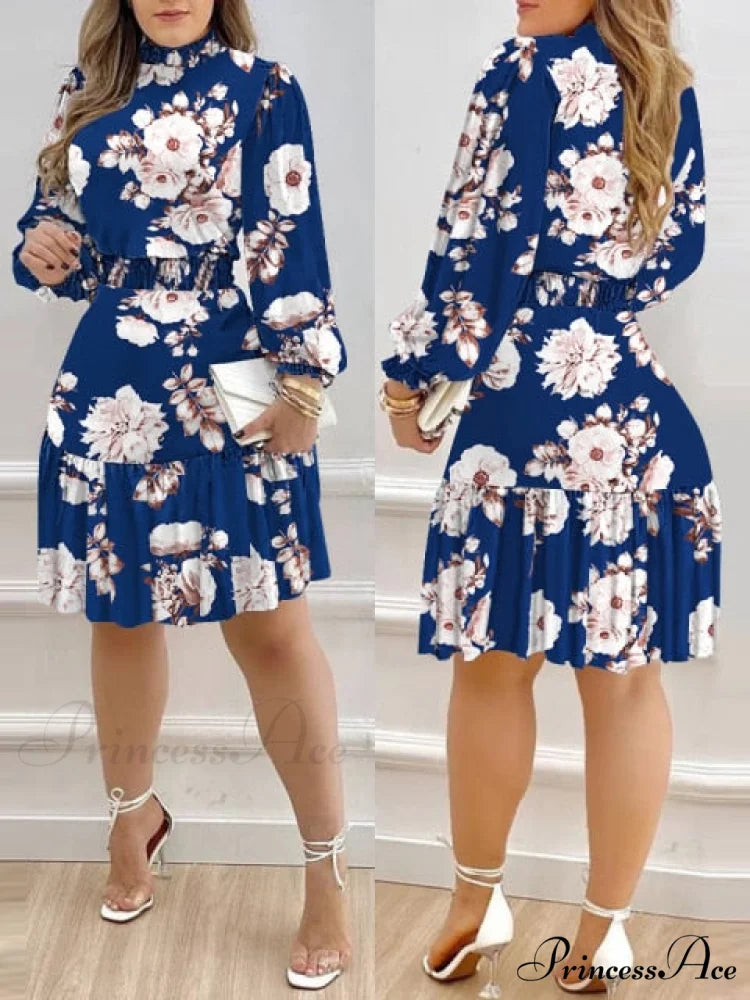 Shirred Ruffles Midi Vestidos Elegant Party Dress