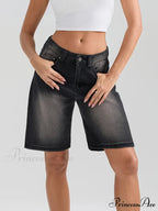 Short Button Denim Short