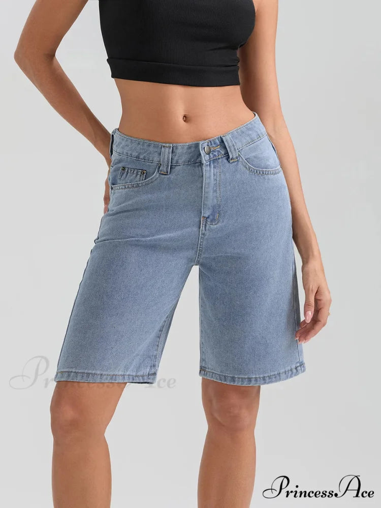 Short Button Denim Short