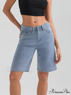 Short Button Denim Short