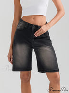 Short Button Denim Short