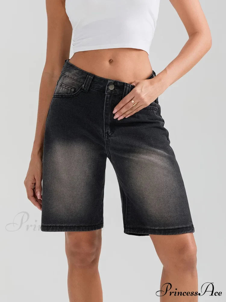 Short Button Denim Short