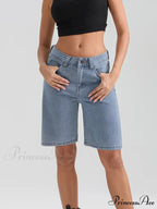 Short Button Denim Short