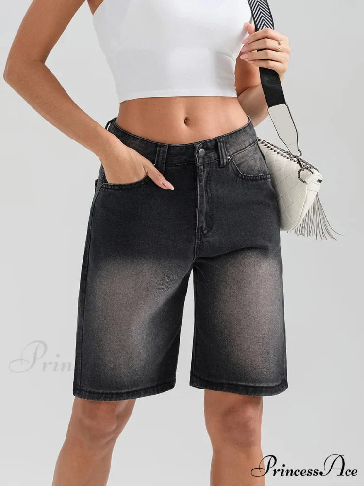 Short Button Denim Short