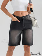 Short Button Denim Short