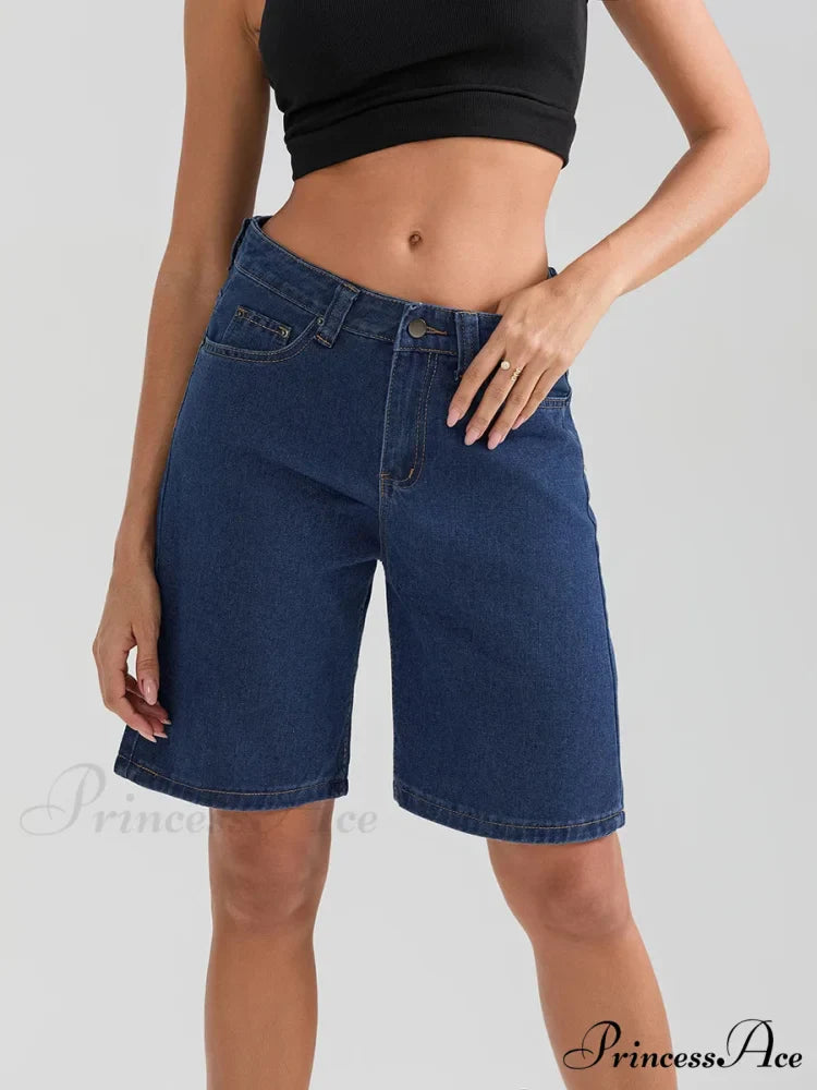 Short Button Denim Short