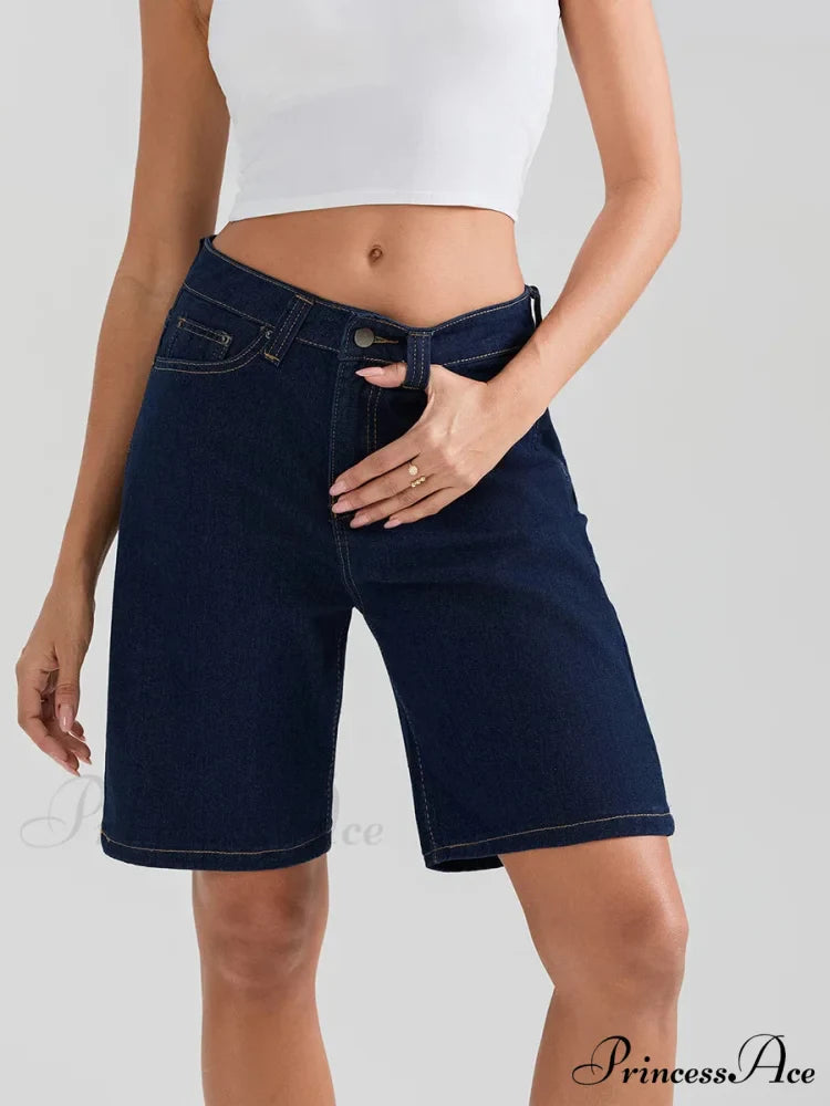 Short Button Denim Short