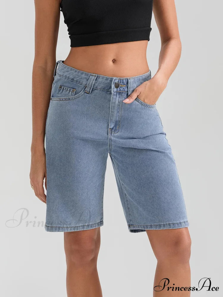 Short Button Denim Short