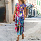 Short Sleeve Bohemian Long Dresses