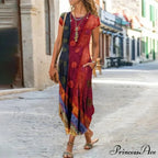 Short Sleeve Bohemian Long Dresses