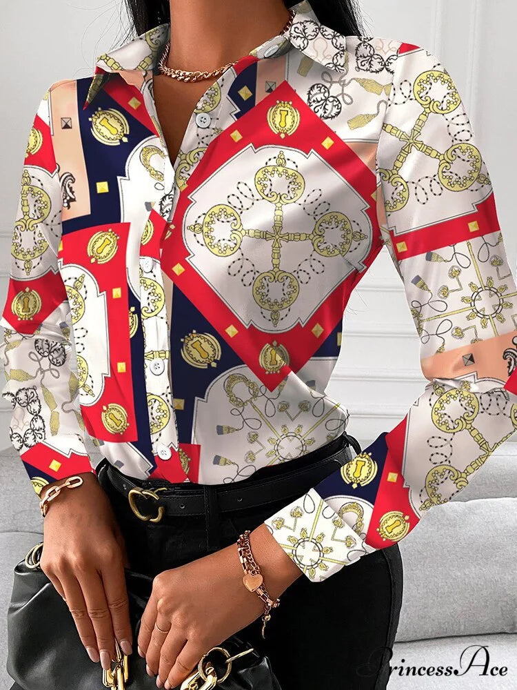 Short Sleeve Casual Office Print Shirts