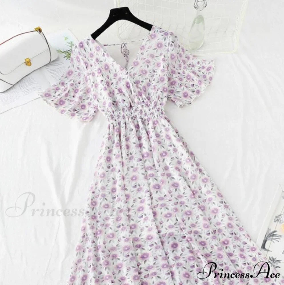 Short sleeve Chiffon Dress