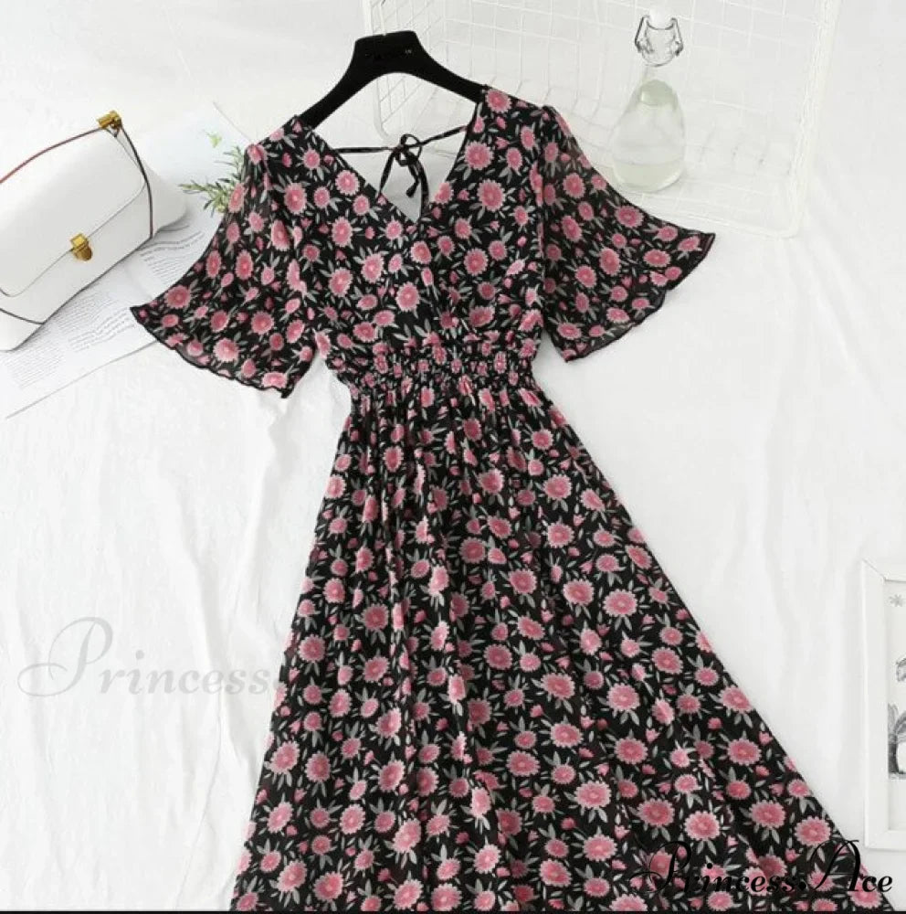 Short sleeve Chiffon Dress