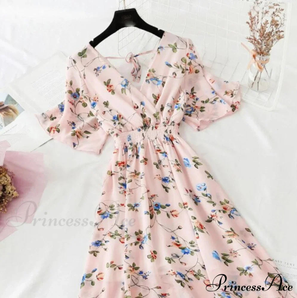 Short sleeve Chiffon Dress