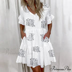 Short Sleeve Floral Print Dress