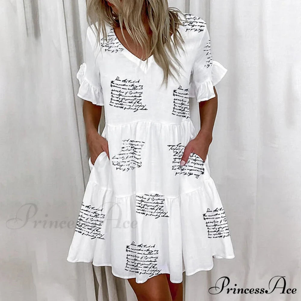 Short Sleeve Floral Print Dress
