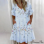 Short Sleeve Floral Print Dress