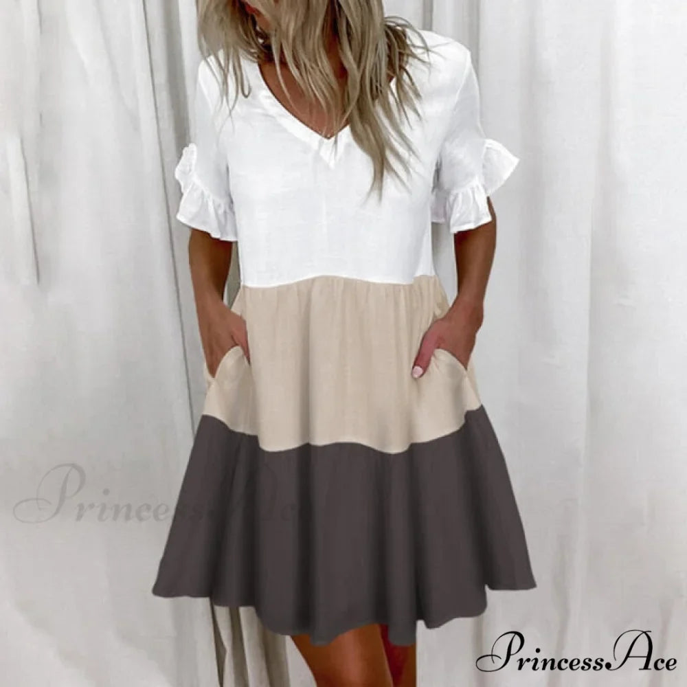 Short Sleeve Floral Print Dress