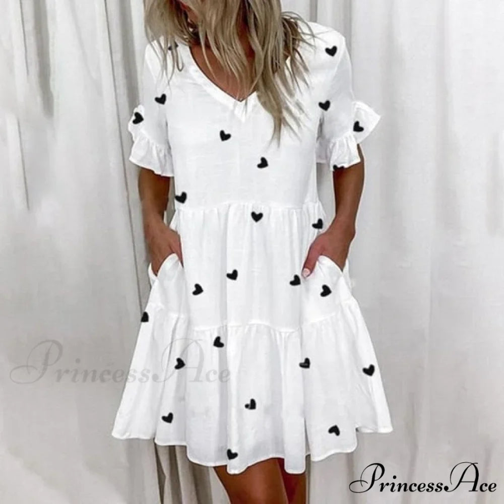 Short Sleeve Floral Print Dress