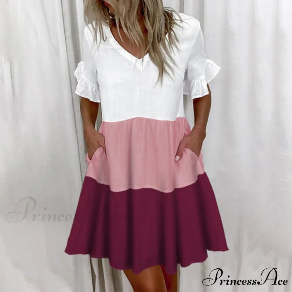 Short Sleeve Floral Print Dress