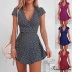 Short Sleeve Sexy V-neck Dresses