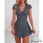 Short Sleeve Sexy V-neck Dresses