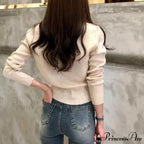 Short Slim Single Breasted Knit Cardigan