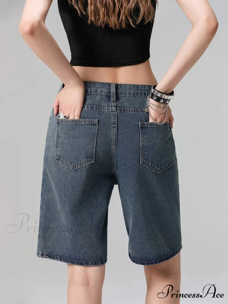 Short Waist Straight Leg Denim Brief