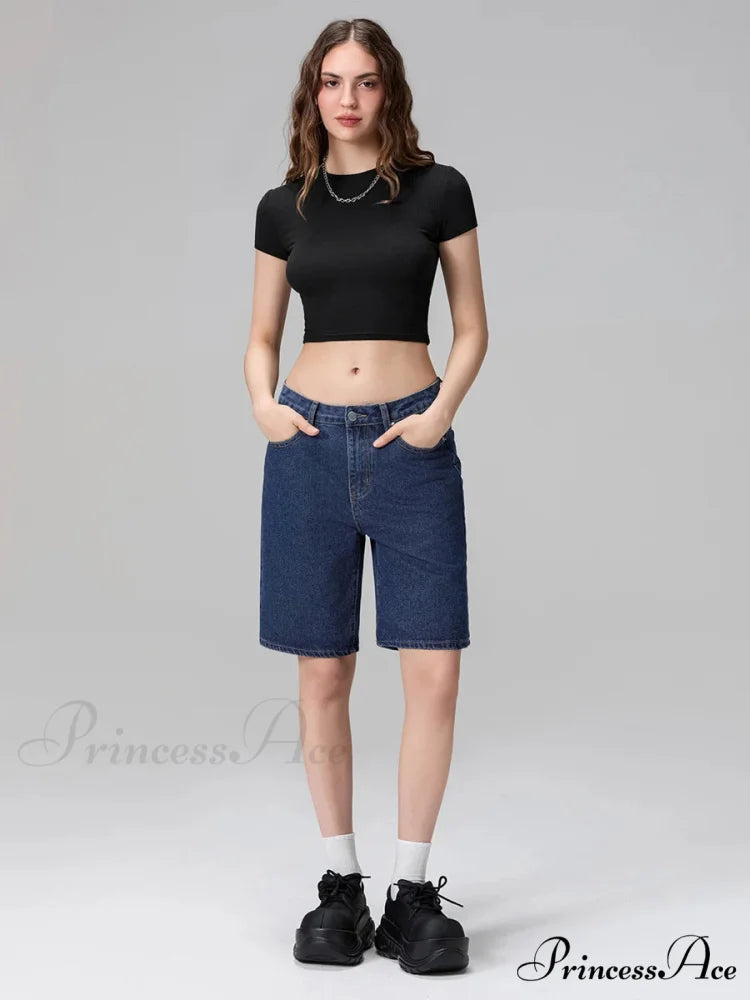 Short Waist Straight Leg Denim Brief