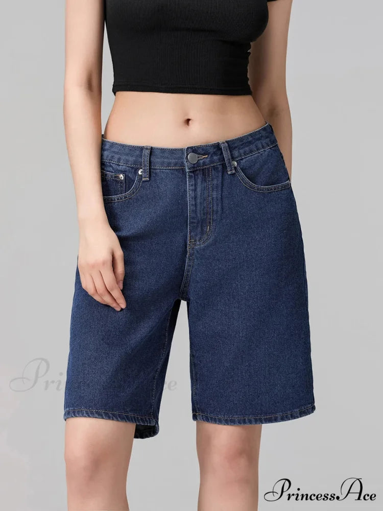Short Waist Straight Leg Denim Brief